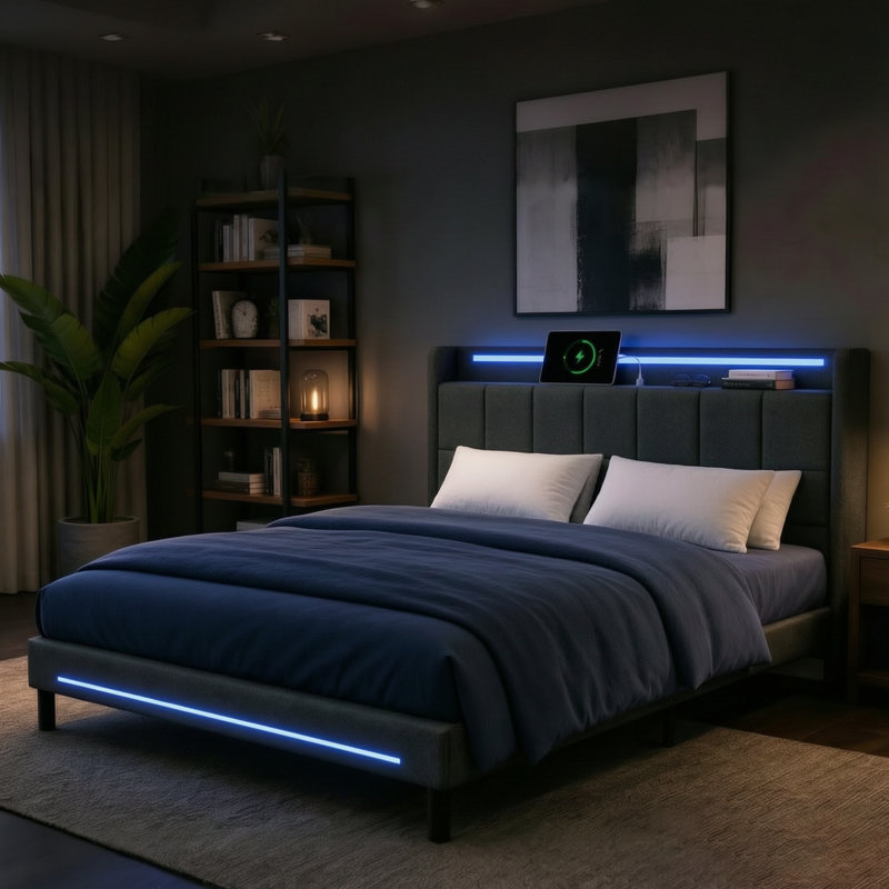 Upholstered Bed, Double (4'6)