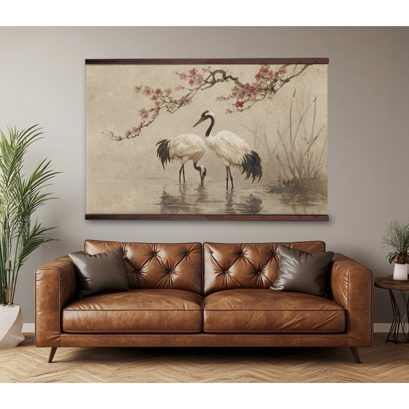 Tapisserie d'art japonais en toile - décoration de salon et de chambre à coucher, H 40 po x l 60 po