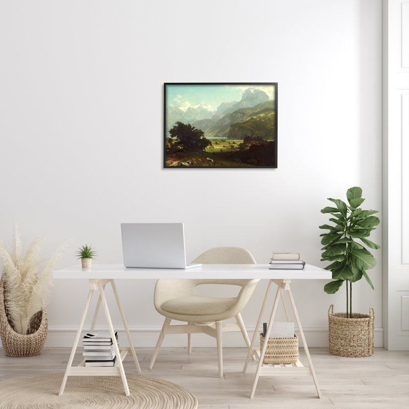 Lake Lucern Albert Bierstadt Classic Fine Landscape par One1000paintings - Photographie de cadre flottant sur toile