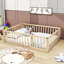 Structure de lit de jour en bois Gurdas avec clôture et porte-1672036708-1672036705