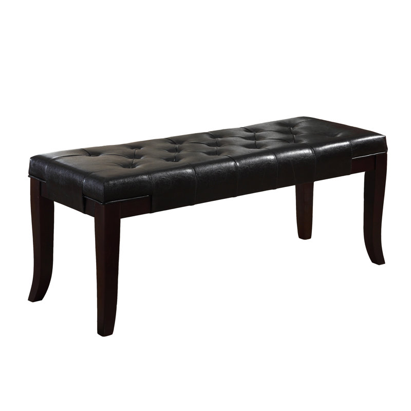 Linon Tufted Ottoman Bench, Black