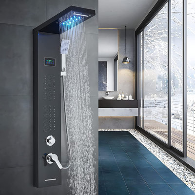 Panneau de douche 44,4 po avec pomme de douche fixe
