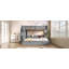 Lit simple superposé au dessus d'un lit double avec escalier de rangement intégré, lit gigogne escamotable, tablettes à plusieurs niveaux, éclairage à DEL intégré et port de charge USB.-773820953