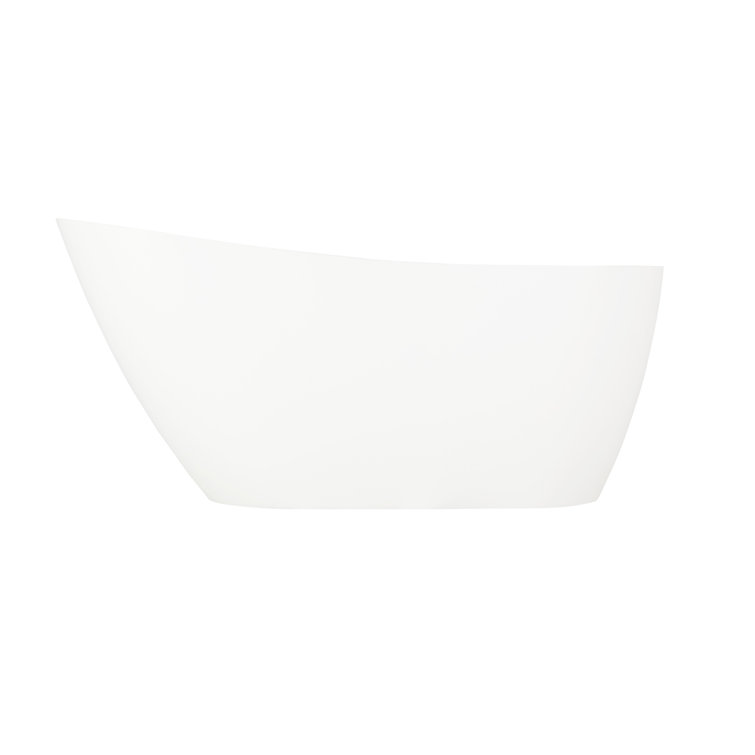 Sheba 66" Solid Surface Soaking Freestanding Tub with Integrated Drain and Overflow