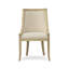 Chaise d’appoint rembourrée en lin blanc Fragoso