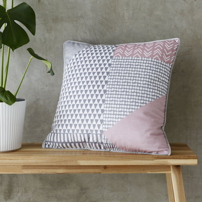 Larsson Geometric Cushion with Filling, Blush