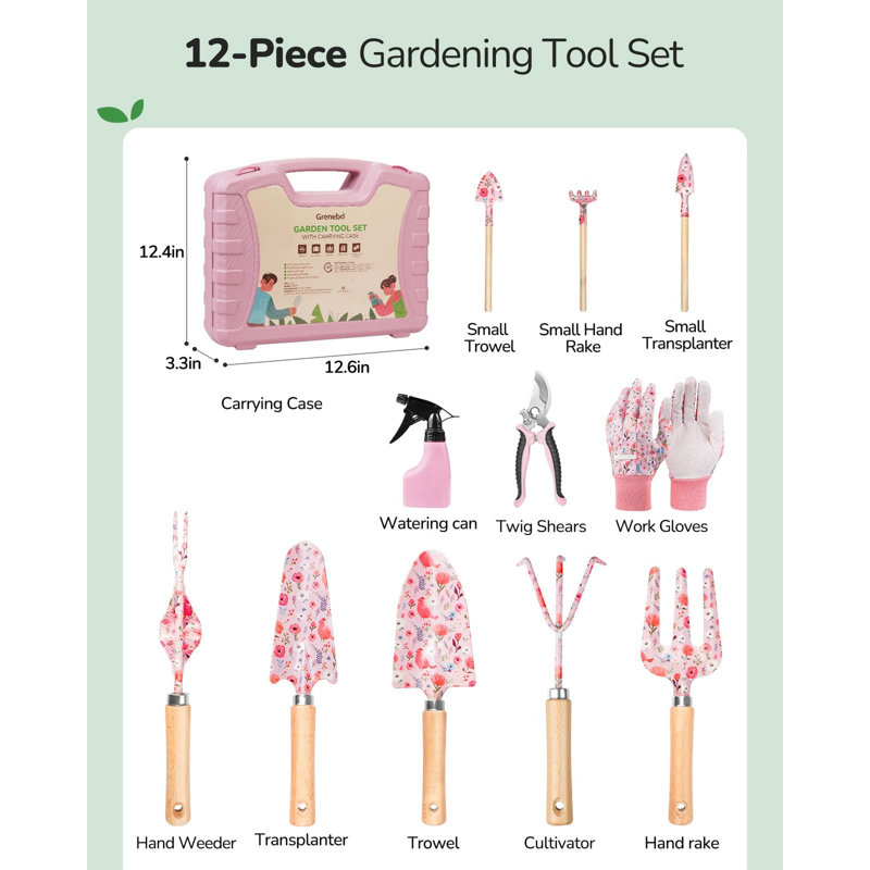 Ensemble 12 pièces d'outils de jardinage pour femmes