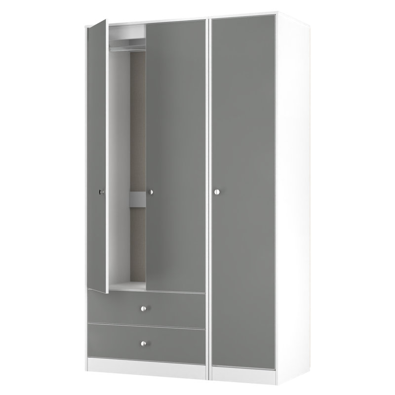 Bhargavi Manufactured Wood Wardrobe, Grey/White