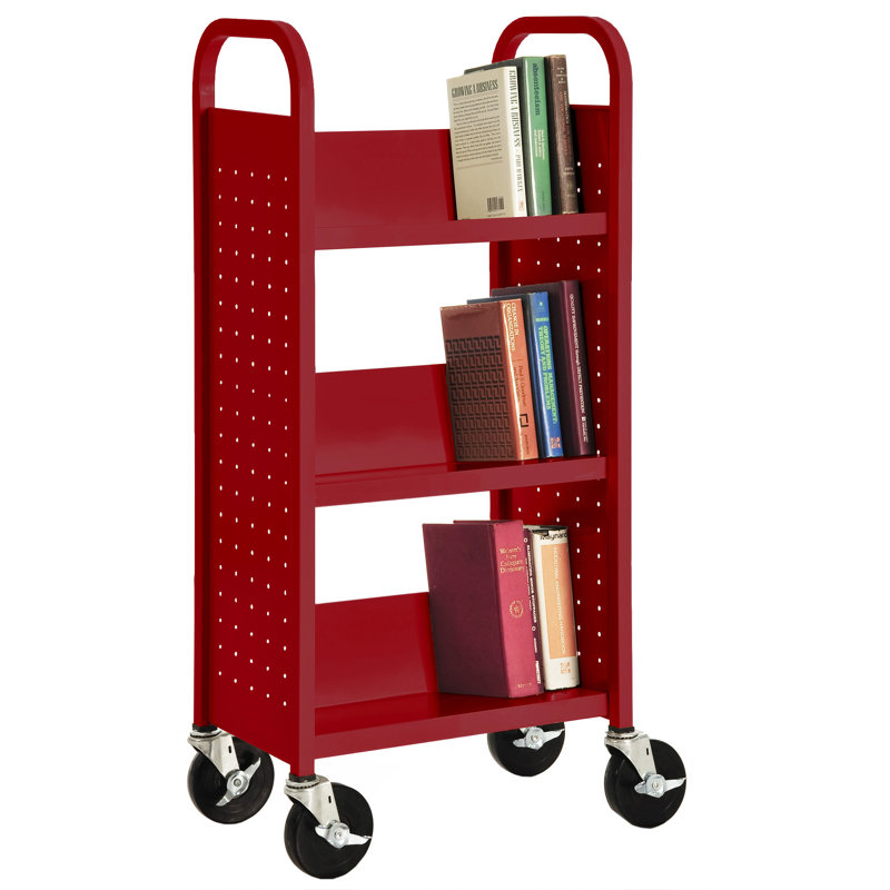 Chariot à livres Fortress, Rouge, H 46,5 po x l 17 po x P 13 po