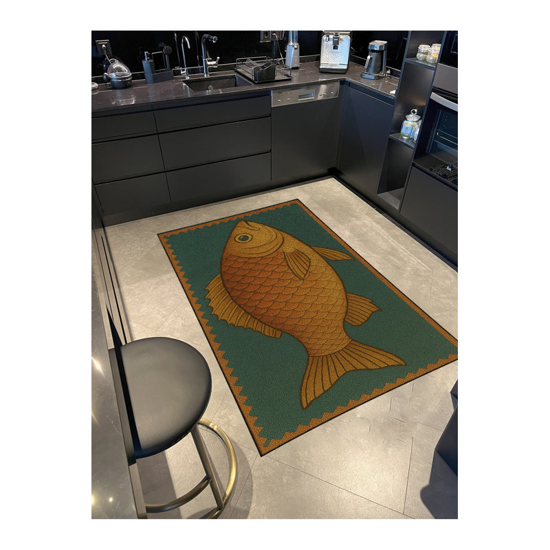 Tapis tissé traditionnel bleu marine Mosso, 2' x 2'11"