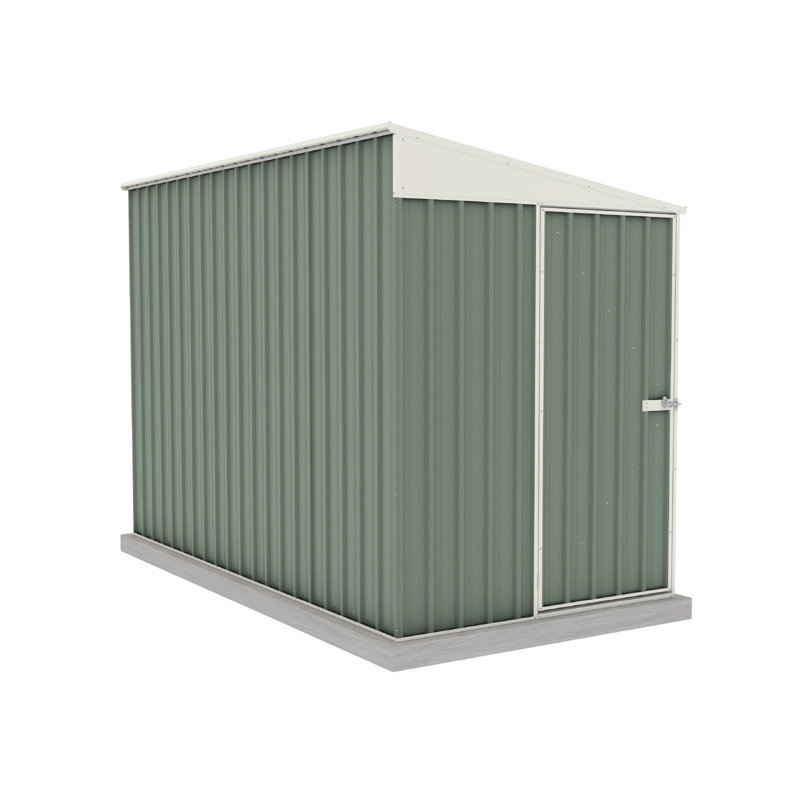 Abri de rangement pour vélo en métal galvanisé 5 pi x 10 pi Absco Durango, 5 pi x 10 pi, Eucalyptus pâle