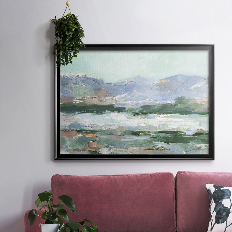 «Pastel Mountain View II», toile tendue avec cadre_2781887, Noir, H 18 po x l 26 po x P 1,5 po
