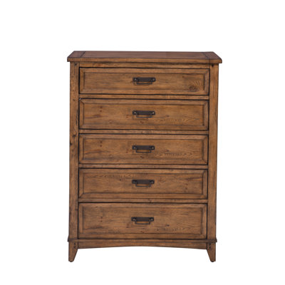 Dukene 5-Drawer Chest - Honey Oak by Millwood Pines