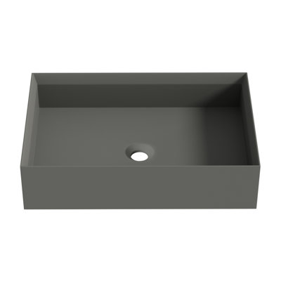 Lavabo vasque rectangulaire en béton pur 16 po x 24 po Falum