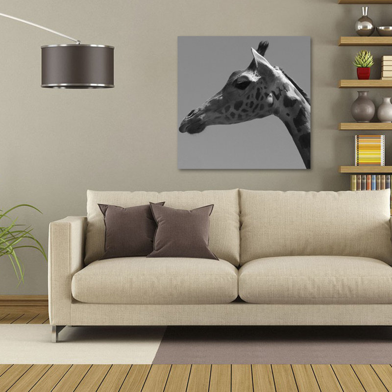 Giraffe Profile Black & White Print by DecorumBY, 24" H x 24" W x 1.5" D, Plastic/Acrylic