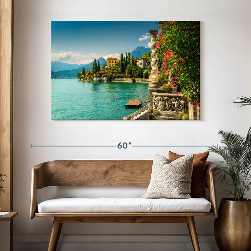 Alvord Villa Monastero dans le lac de Côme, H 32 po x l 48 po