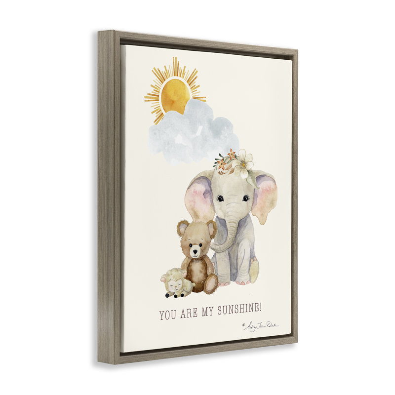 Cadre flottant My Sunshine Elephant & Teddy, design par Audrey Jeanne Roberts, H 31 po x l 25 po