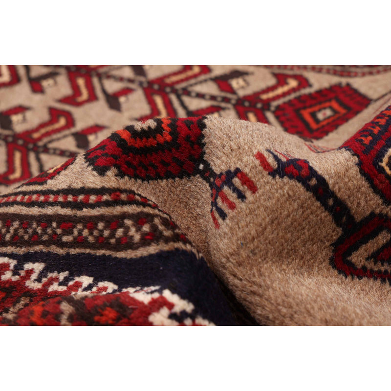 Tapis brun Baluch 3 pi 8 po x 6 pi 1 po