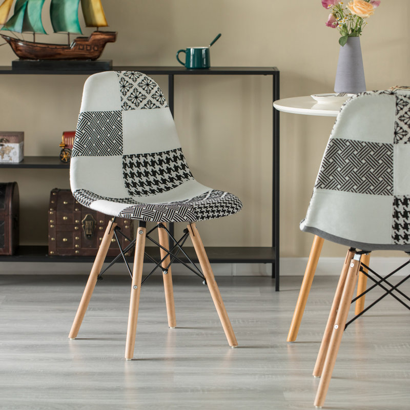Deardra 18'' H Fabric Upholstered Beech Side Chair, Gray, 2