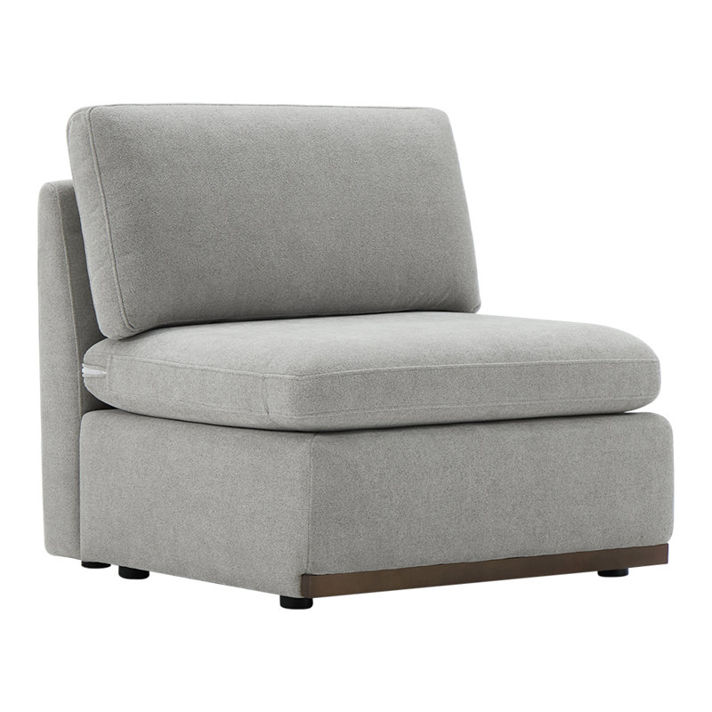 Sayette 34'' Upholstered Armless Chair For Sectional Sofa, Dove Gray