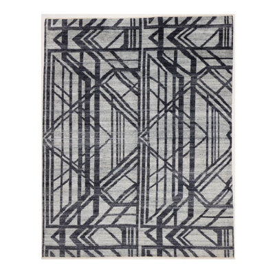 Hand Knotted Abstract Area Rug