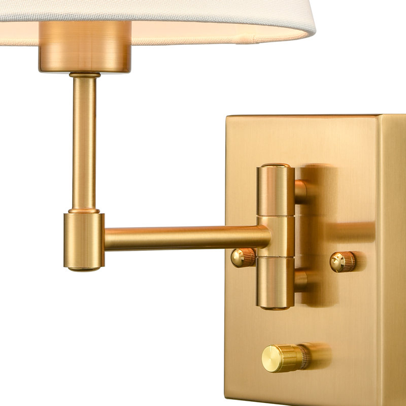 Gralin Iron Swing Arm Sconce, White, Gold