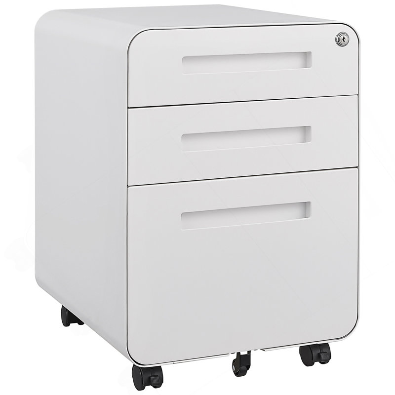 3-drawer Mobile File Cabinet For Office , Waterproof & Moisture-resistant, Anti-tilt Design With 5 Wheels, Suitable For Legal/letter/a4 Files