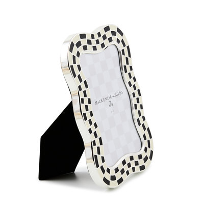 Wavy Check Silver Plated Frame