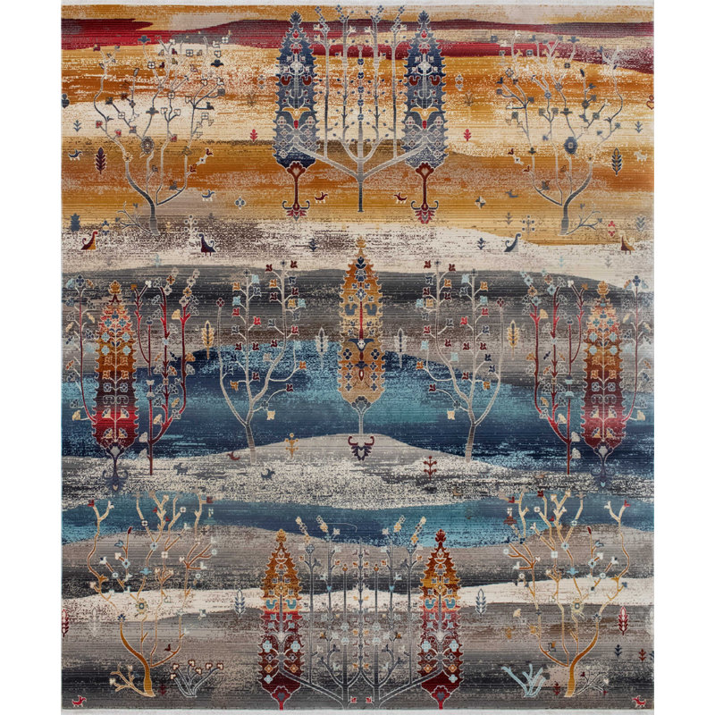 Lucha Floral Indoor Rug, Rectangle 5'3" x 7'10"