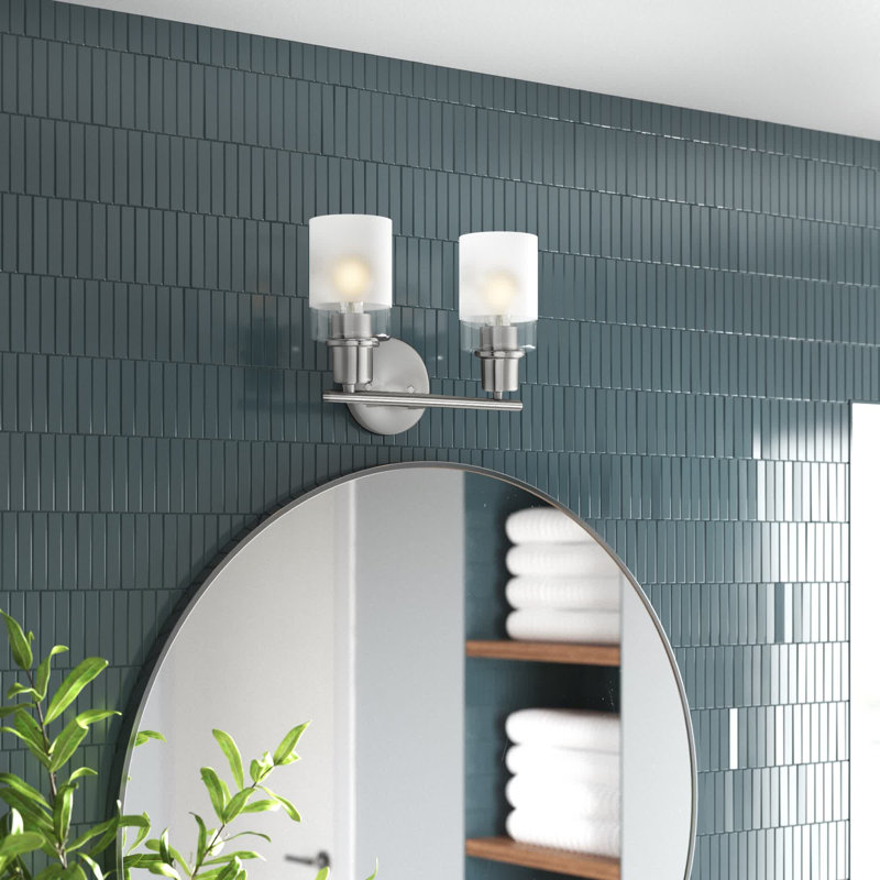 Éclairage pour meuble-lavabo à intensité variable Amierah, Nickel brossé, 3 lumières