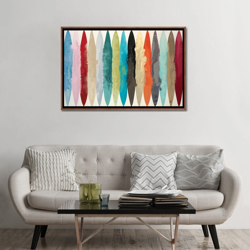 « EBB & Flow » par Randy Hibberd-impression, H 32 po x l 48 po x 1,5 po, Toile avec cadre en bois brun classique