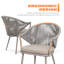 Ensemble de chaises d'extérieur en aluminium de 4 chaises de conversation en corde tissée avec coussins de siège-1982096125