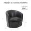 Leather Upholstered Swivel Barrel Chair—No Assembly Required-1311554430