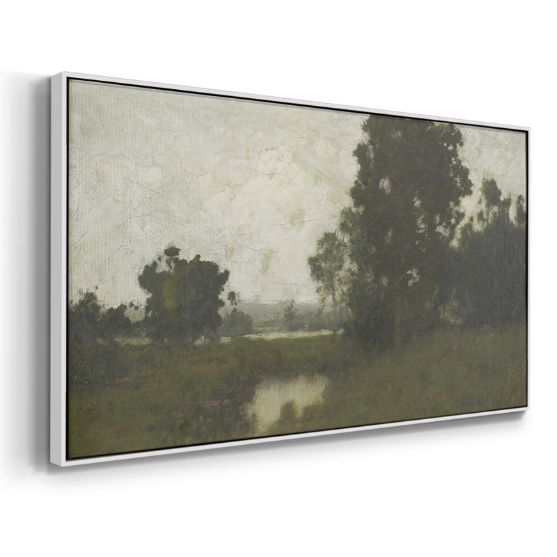 Paysage, série DCC-XXXVV, toile tendue avec châssis, prête à être accrochée, H 25 po x l 49 po, Blanc