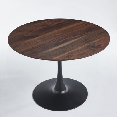 42.1" Tulip Table Mid-Century Dining Table For 4-6 People With Round Mdf Table Top, Pedestal Dining Table, End Table Leisure Coffee Table