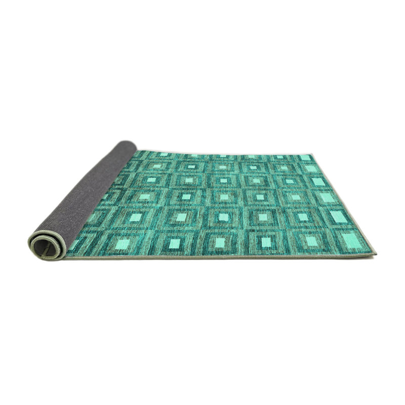 Tapis géométrique en laine / polyester tissé à la machine à motif géométrique, Carré 5 pi