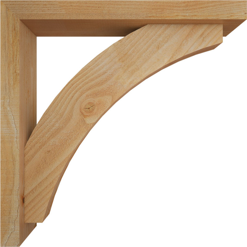 Thorton Block Bracket with Offset Brace, 26 x 26, 4"W Douglas Fir (Rough Sawn)
