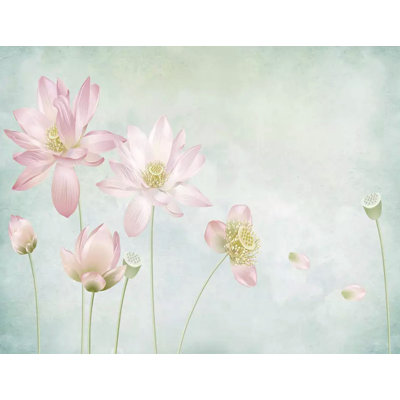 Papier peint à motif floral chinois amovible Lotus