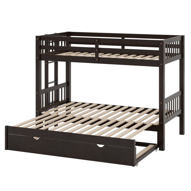 Pull-out Bunk Bed with Trundle, Espresso