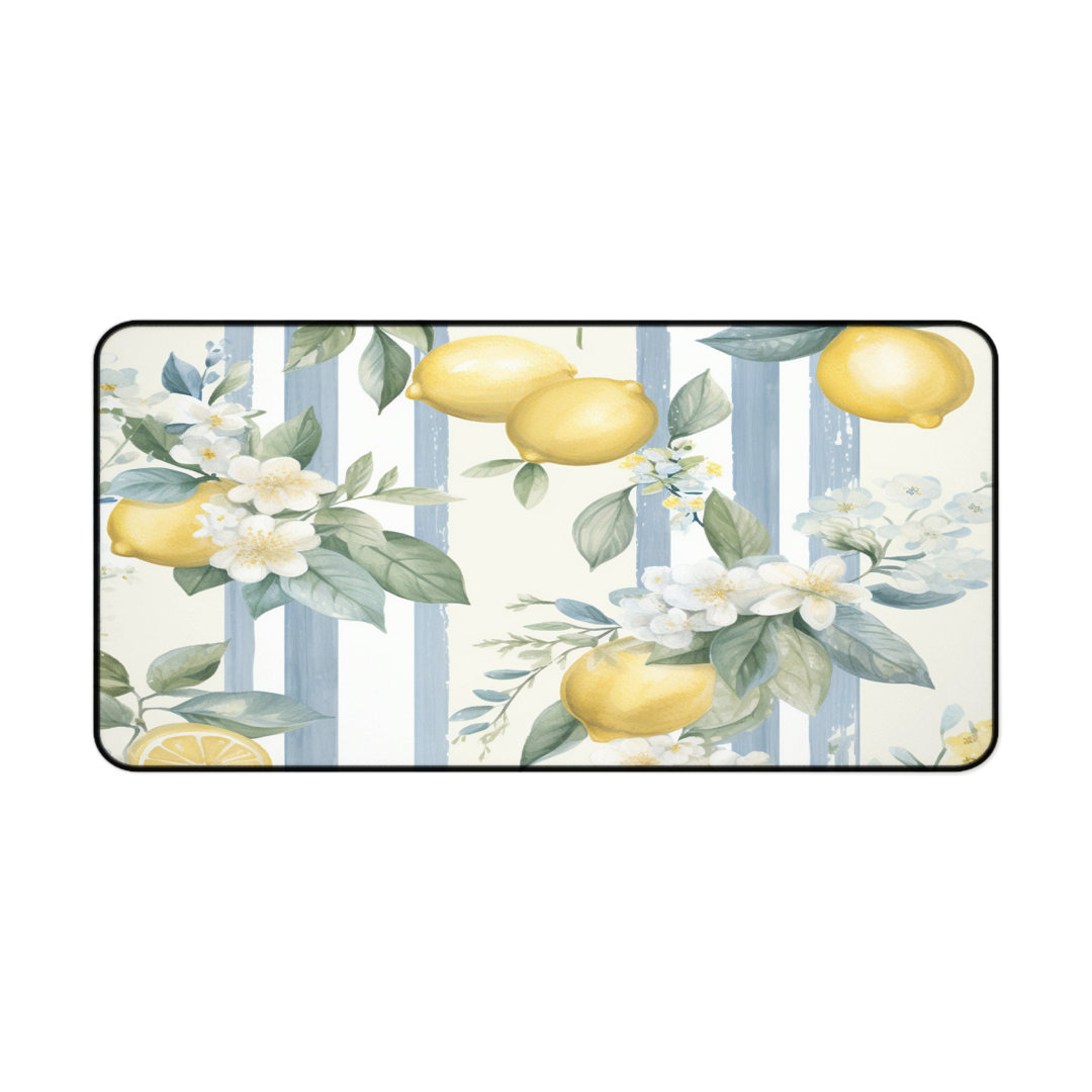 Lemon Blossom Stripe Desk Mat