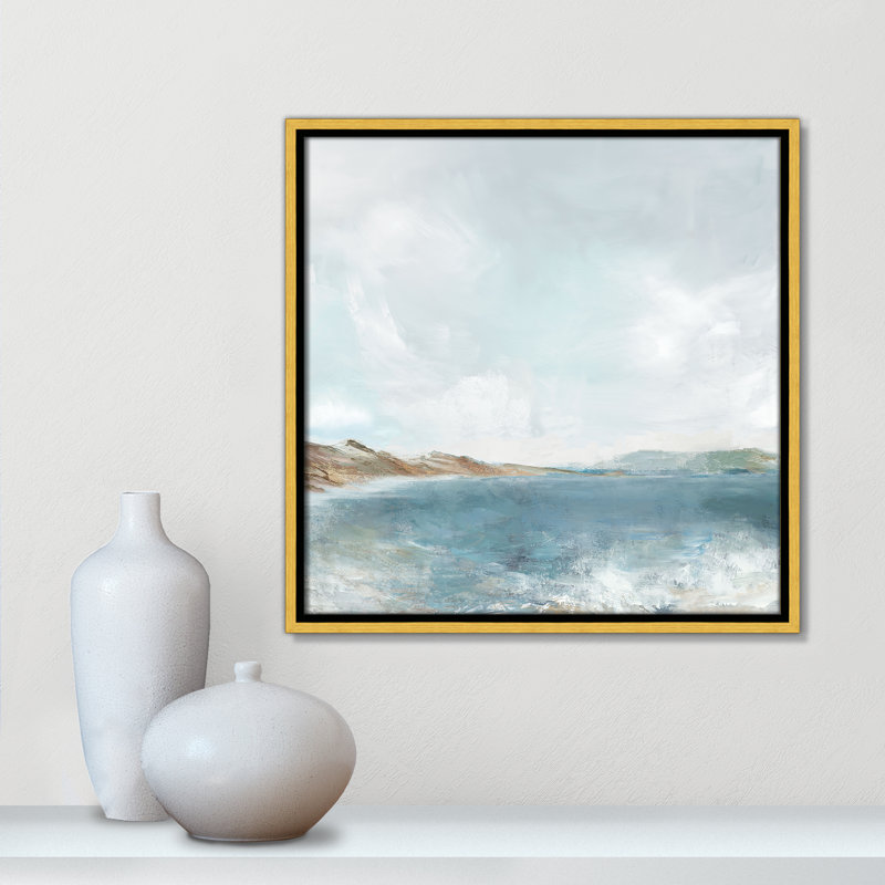Echoes in Blue Print by PI Studio, 17.5" H x 17.5" W, Gold Floater