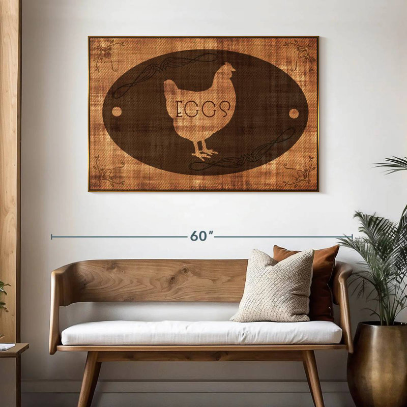 Œufs de ferme, 46 po x 31 po, Cadre flottant doré