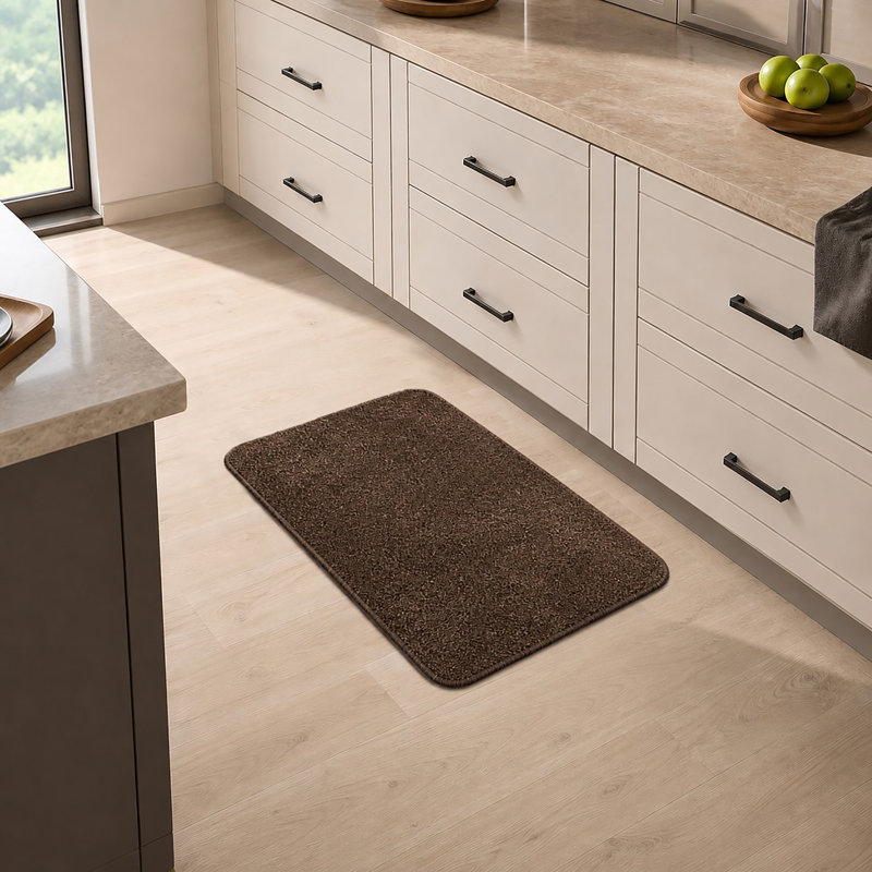 Tapis de cuisine moucheté - Ultra absorbant, confort ultra doux, Rectangle 1 pi 8 po x 2 pi 8 po, Chocolat / caramel