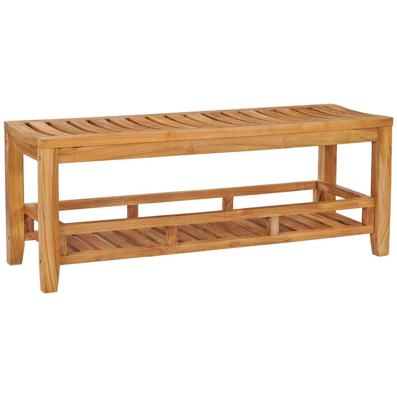47'' W Wood Shower Bench