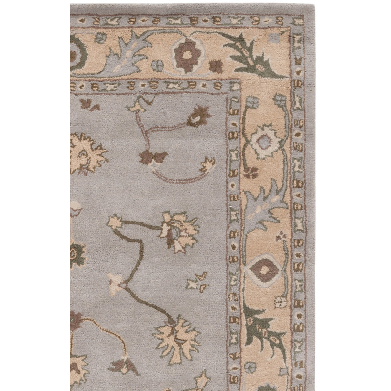 Newfields Oriental Hand-Tufted Wool Beige/Grey Area Rug, Rectangle 3' x 5'