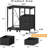 Printer Stand With Power Outlet And USB Ports, Rolling Shredder Stand With Fabric Drawers And Storage Shelf, Sturdy Home Office Printer Table With Multi-Functional Design