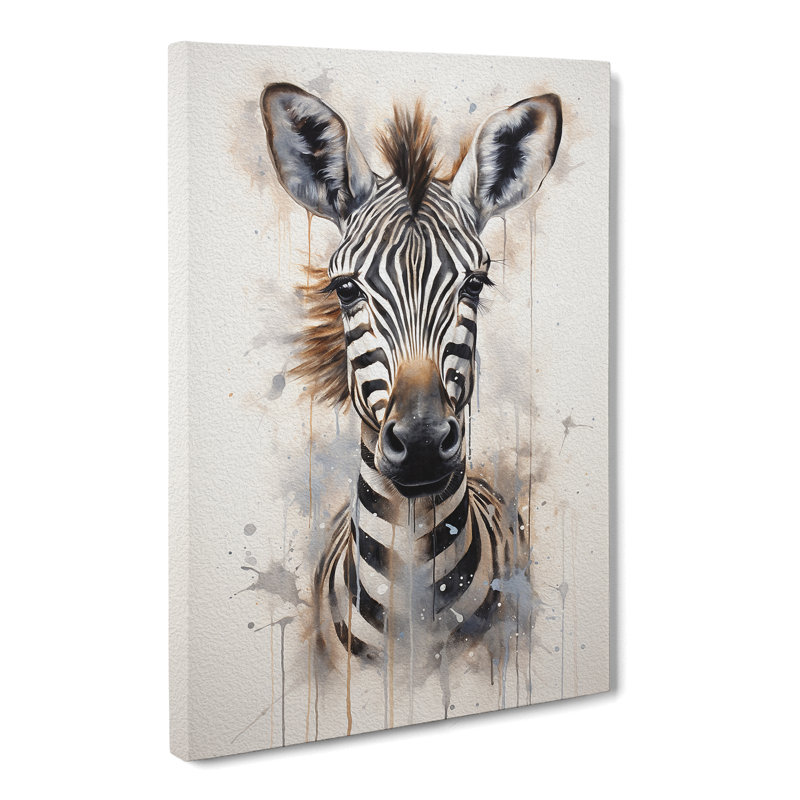 Zebra Painting - Wrapped Canvas, 50cm H x 35cm W x 3cm D