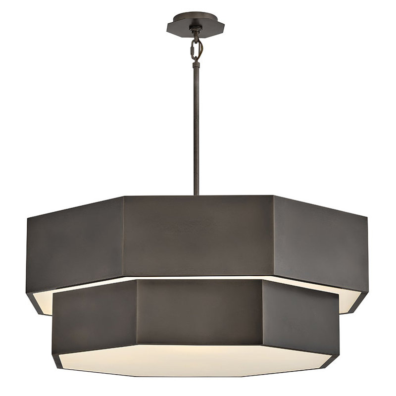 Hinkley Facet Convertible Chandelier, Black Oxide