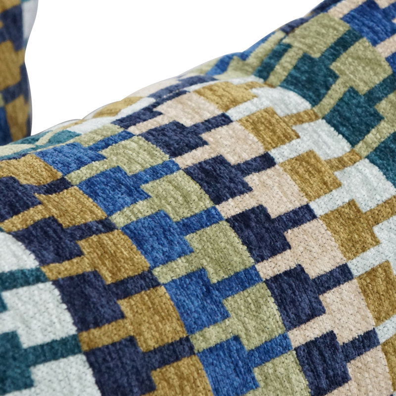 Geometric Reversible Throw Pillow, Legion Aegean