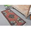 Tapis turc vintage tissé à la main avec un motif géométrique authentique pour la décoration intérieure noir / brun